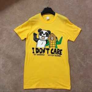 Ed Sheeran Justin Bieber I Don’t Care Yellow Tee